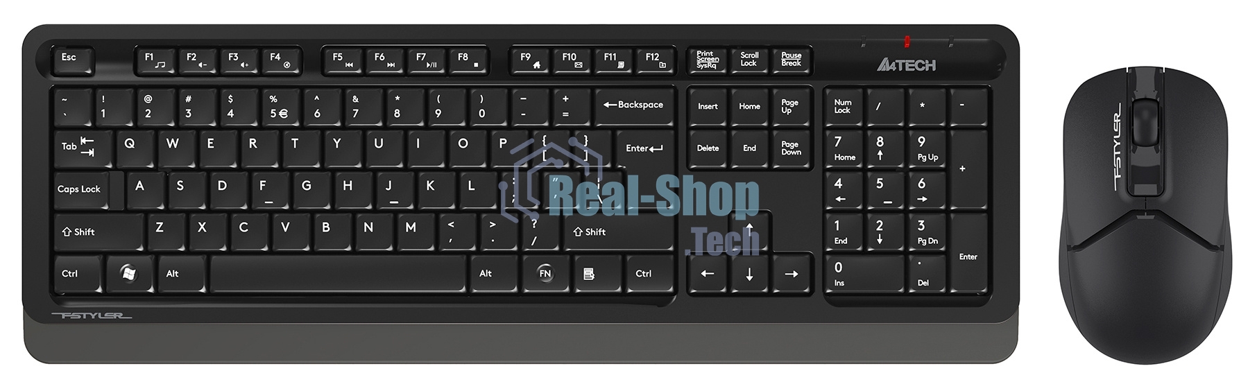 Комплект клавиатура+мышь A4Tech FStyler FG1012 беспроводной, USB, 1200 DPI, черный