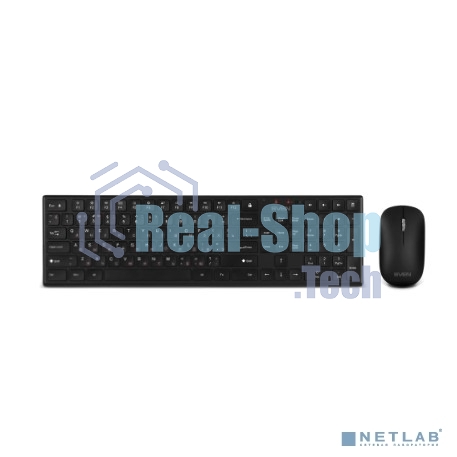 Комплект беспроводной SVEN ножничная клавиатура + мышь KB-C2550W черный (109 кл.,12Fn, 1000DPI, 2+1 кл.)