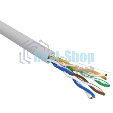 Кабель витая пара Rexant U/UTP, cat.5e, ZH нг(А)-HF, 4х2х0,52мм, 24AWG, INDOOR, SOLID, серый, 305м PRO