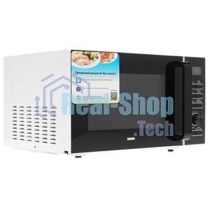Микроволновая печь BBK 25MWC-992T/WB белый/черный, 25 л, 900 Вт, переключатели - кнопки, поворотный механизм