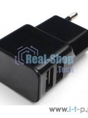 Сетевое зарядное устройство Cablexpert MP3A-PC-12 100/220V - 5V USB 2 порта, 2.1A, черный