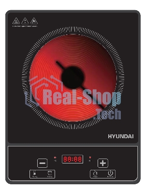 Плита настольная электрическая Hyundai HYC-0121 черный, 2 кВт, ТЭН, конфорки - 1, стеклокерамика, сенсор