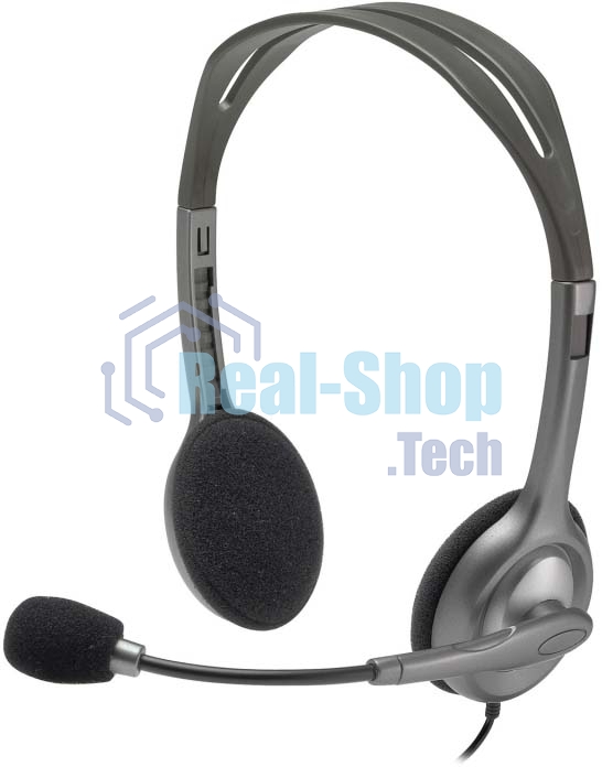Гарнитура Logitech H110 серебристый, проводная, 3.5 мм