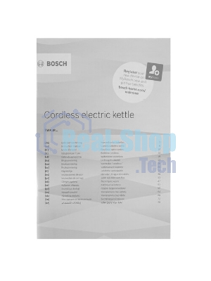 Электрочайник Bosch TWK3P423 черный, 1.7 л, 2400 Вт, скрытый нагревательный элемент