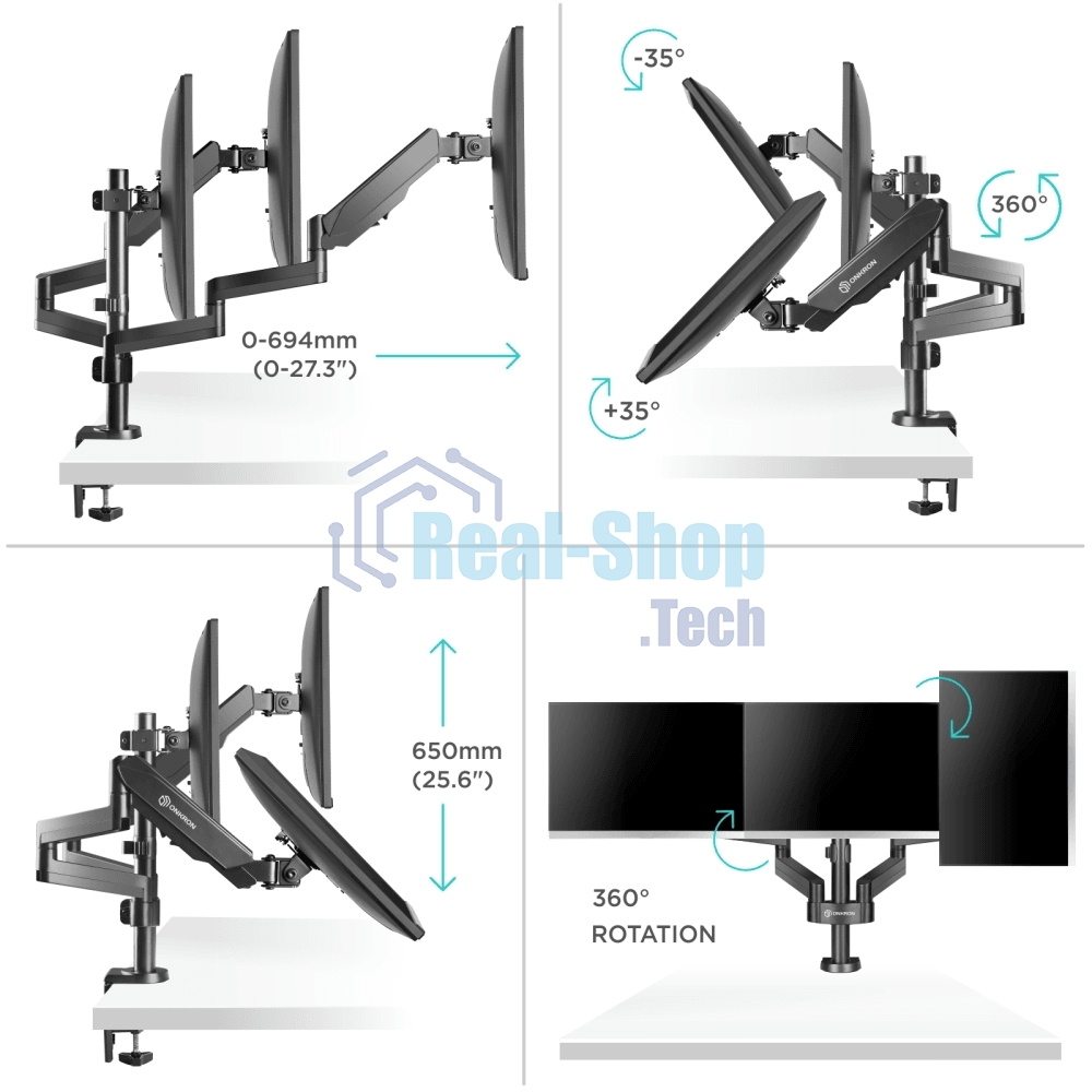 Кронштейн (держатель) ONKRON G280 для трех мониторов 13