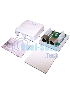 Настенная розетка, 1 порт RJ-45 категории 5е, STP, белая