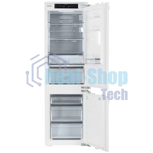 Встраиваемый холодильник Gorenje NRKI517E82WF, полезный объем 244 л, электронное управление, цифровой дисплей, автоматическое размораживание No Frost, быстрое замораживание, интенсивное охлаждение, зона свежести с контролем влажности, инверторный компрессор, энергоэффективность А+