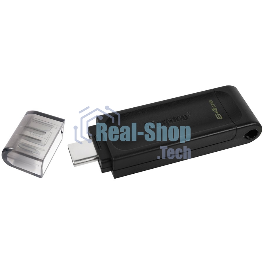 Флешка USB Kingston DataTraveler DT70 (DT70/64Gb), 64Gb, USB Type-C 3.2, R/W 70/45, черный