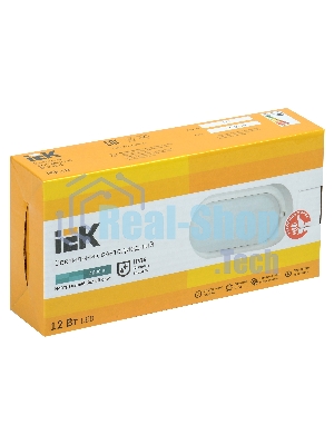 Светильник светодиодный ДПО 4012 12Вт 4000К IP54 овал бел. IEK LDPO0-4012-12-4000-K01
