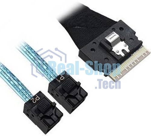 Кабель Broadcom 05-60003-00 Slimline SASx8 (SFF8654) -to- 2 SAS HD x4 (SFF8643)+ SFF9402, 1M
