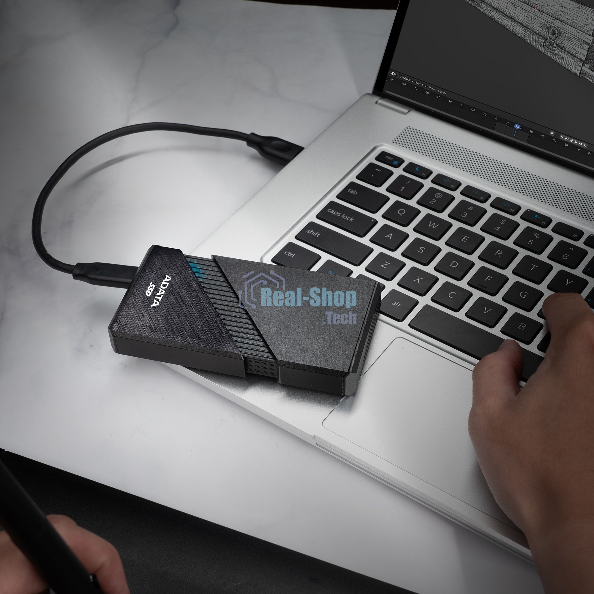 Внешний SSD ADATA SE920, 1Tb, USB 4 Type-C, R/W 3800/3700, черный