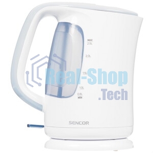 Электрочайник Sencor SWK 2510WH белый, 2.5 л, 2200 Вт, скрытый нагревательный элемент