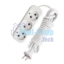 Удлинитель 3х10 м без заземл. 10А IP20 Е-203 АБС-пл. ПВС 2х0.75 UNIVersal 9631967