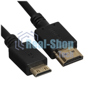 Кабель GoPower HDMI (m)-miniHDMI (m) 1,8м ПВХ ver.1.4 черный Premium Zip-Lock c подвесом (1/100)