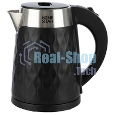 Чайник электрический Homestar HS-1021 1500 Вт, 1.7 л, нержавейка+пластик, черный, двойной корпус