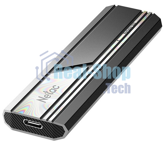 Внешний SSD Netac ZX10, 2TB, USB 3.2 Gen 2 Type-C, R/W 1050/1050, черный
