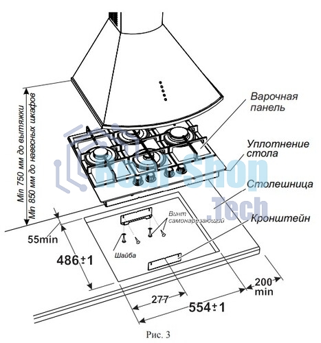 Газовая варочная панель ПВГ 2231-04 Р3 черный