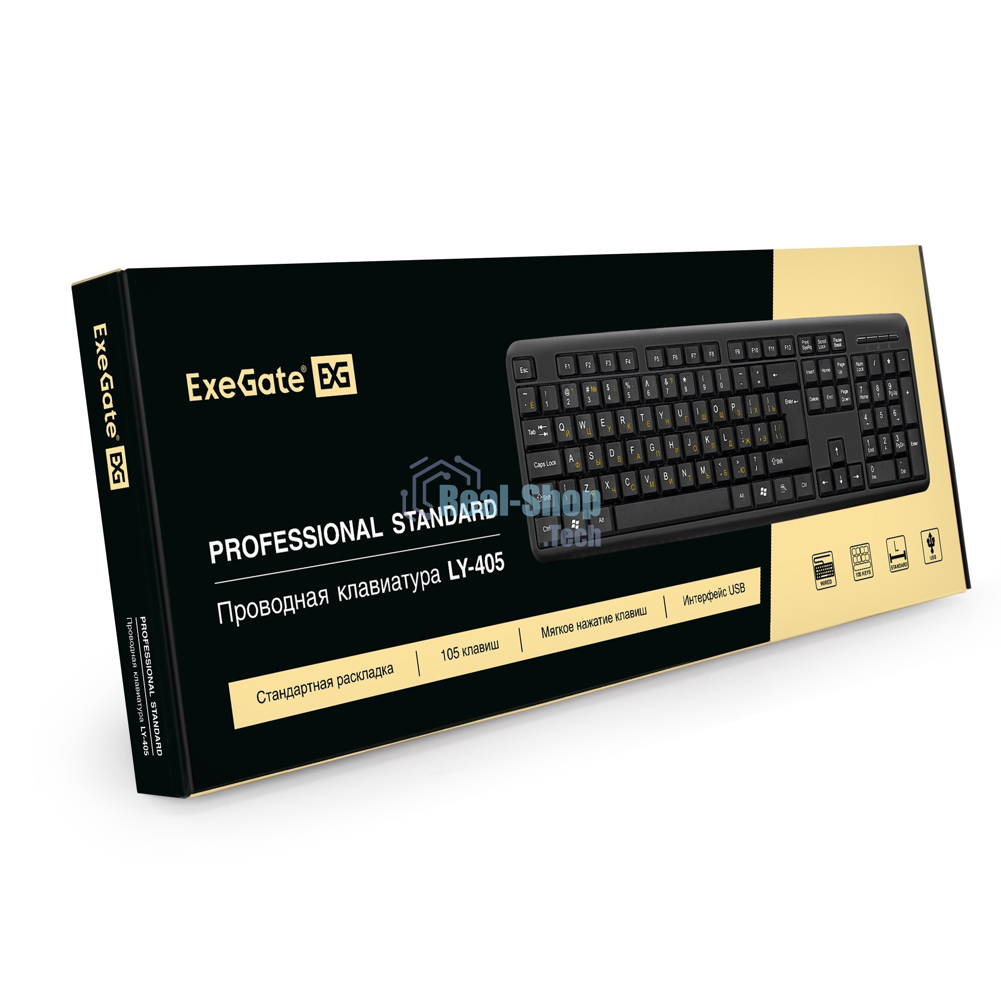 Клавиатура проводная ExeGate Professional Standard LY-405 (EX287138RUS), USB, черный