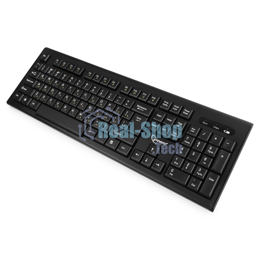 Комплект клавиатура+мышь Gembird KBS-8002 беспроводной, USB, 1000 DPI, чёрный