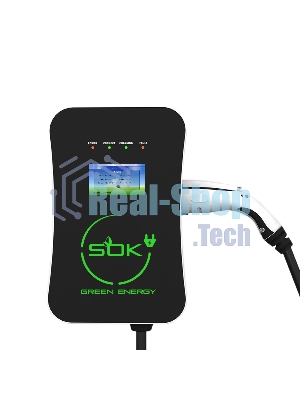 Зарядная станция S'OK Green Energy серии M3W Wallbox EV Charger SM3W10732542-7, 1-фаза, 7кВт (32А/220В), OCPP 1.6J, уровень защиты IP54, кабель 7.5м