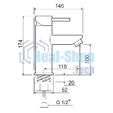 SUS124BL-001F Смеситель для умывальника, ø35