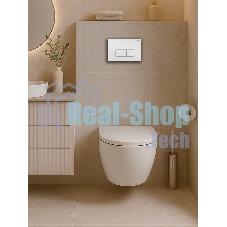 Инсталляция с унитазом комплект BAU PRO 6 в 1: унитаз подвесной безободковый торнадо Bau Hotel 53х36, быстросъемное сиденье микролифт, кнопка смыва BAU Hotel, белый глянец