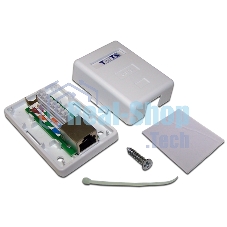 Настенная розетка, 1 порт RJ-45 категории 6, STP, белая