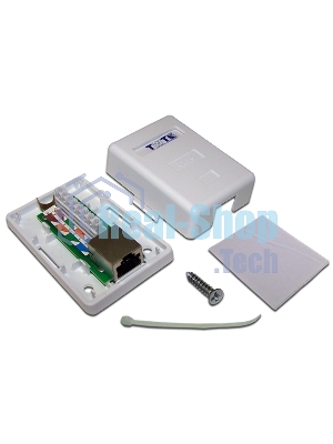 Настенная розетка, 1 порт RJ-45 категории 6, STP, белая