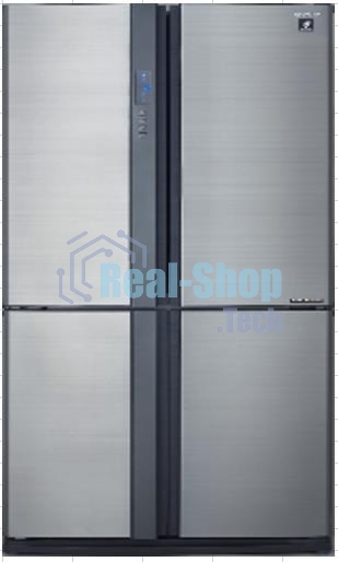 Холодильник Sharp SJ-EX93PSL нержавеющая сталь трехкамерный 345/211л морозилка снизу, No Frost, Side by Side