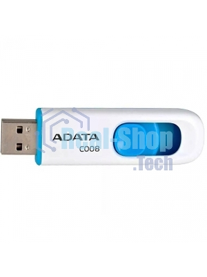Флешка USB ADATA С008 (AC008-64G-RWE), 64Gb, USB 2.0, R/W 15/5, белый/синий