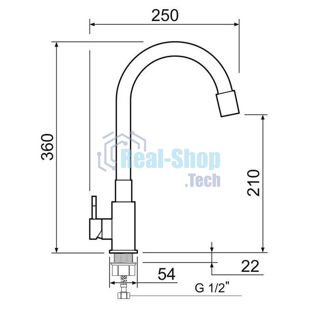 SUS124BL-016F Смеситель для кухни, ø35