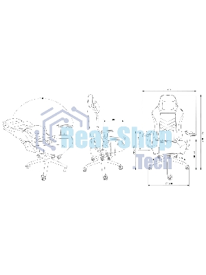 Кресло Cactus CS-CHR-0112BL-M черный, экокожа, 120 кг, подголовник, регулируемые подлокотники, механизм качания