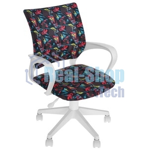 Кресло Бюрократ BuroKIDS 1 W белый, ткань, 120 кг