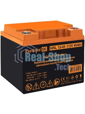 Аккумуляторная батарея ExeGate HRL 12-45 (12V 45Ah, под болт М6)