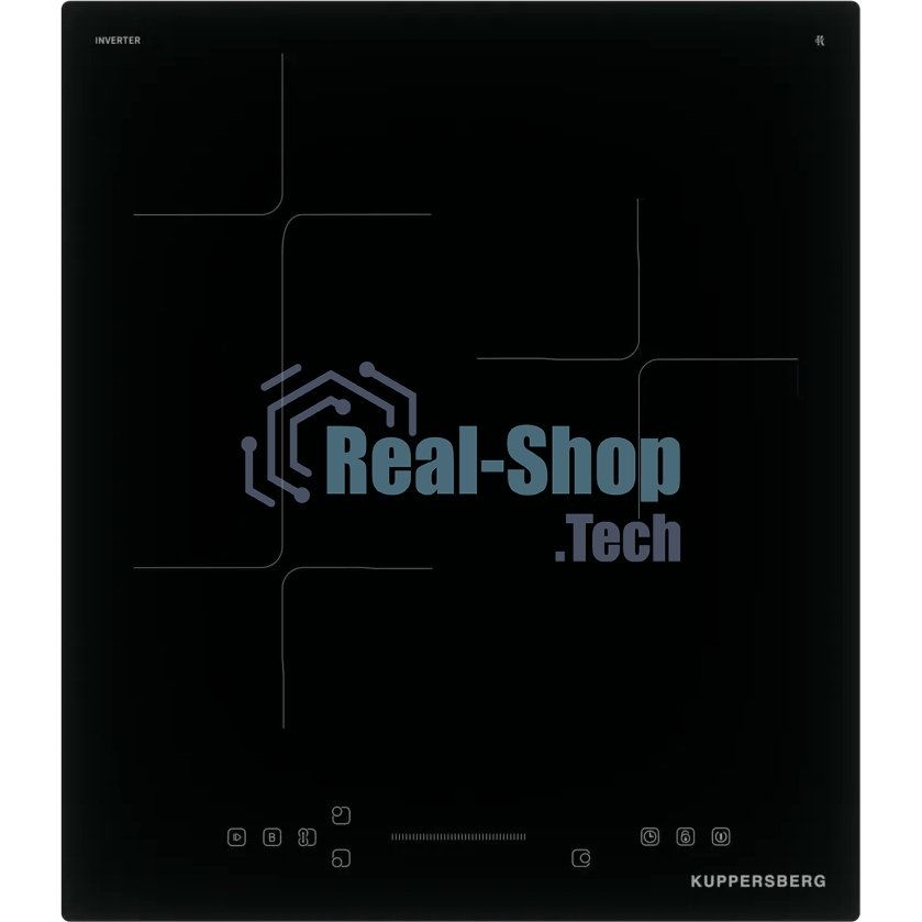 Варочная панель Kuppersberg ICI 412, индукция, High-Tech, прямой край, 9 уровней мощности, бустер, Stop and Go, Flexi-zone, автоматическое отключение, таймер, индикатор остаточного тепла, сенсорное управление, черный