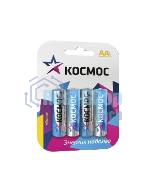 Элемент питания Космос алкалиновый LR LR6 BP-4 (блист.4шт)
