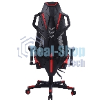 Кресло игровое Cactus CS-CHR-090BLR черный/красный, сиденье черный/красный, эко.кожа/сетка, крестовина пластик, пластик черный