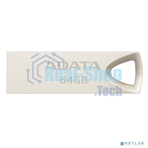 Флешка USB ADATA UV210 (AUV210-64G-RGD), 64Gb, USB 2.0, R/W 15/5, серебро