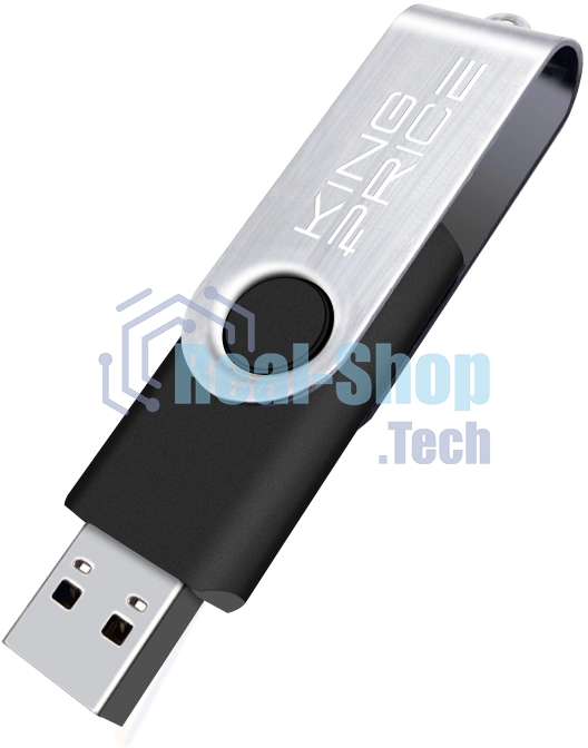 Флешка USB KingPrice KPFD2 (KPFD2A032ABK), 32Gb, USB 2.0, R/W 20/10, черный/сере