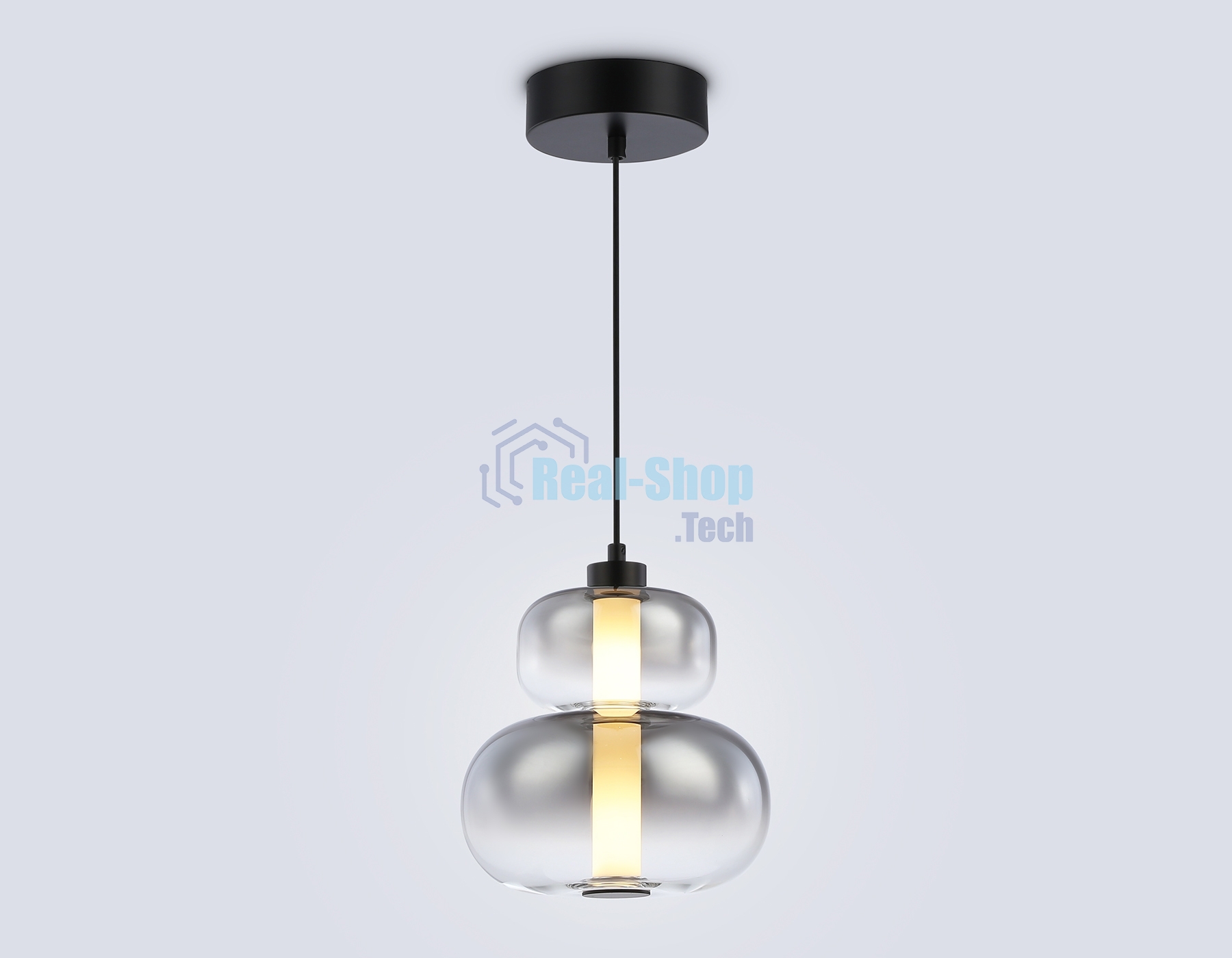 Подвесной светодиодный светильник Ambrella light LH11052 BK/SM черный/дымчатый 12W 3000K D230*265