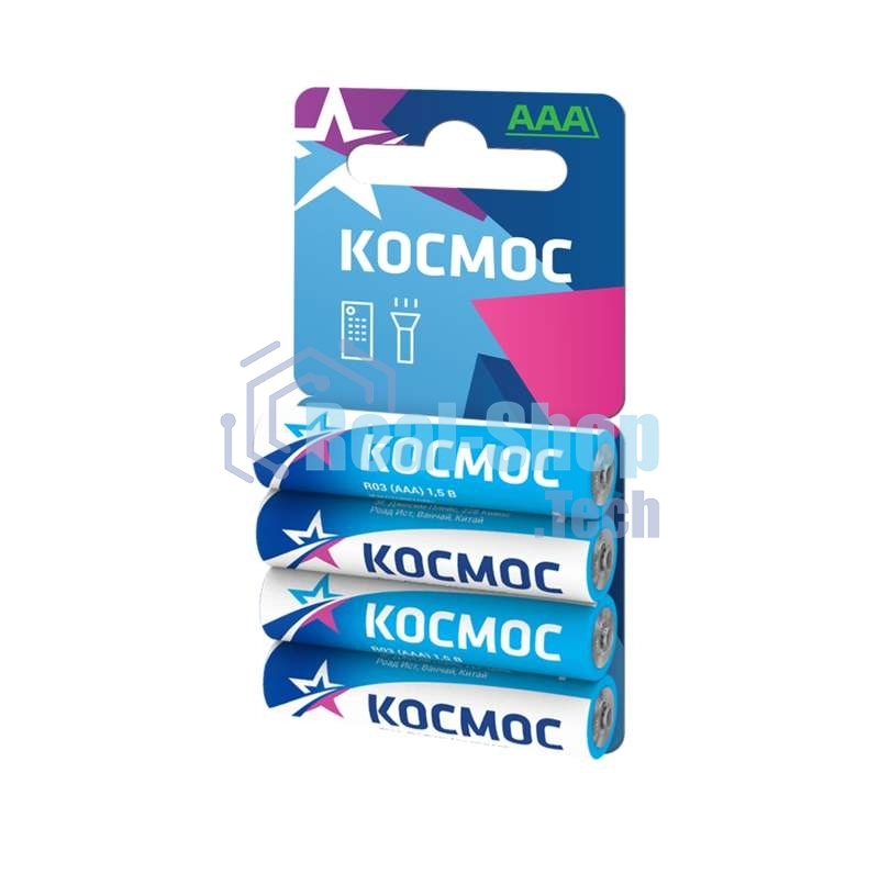 Батарейки солевые Космос R03 4xBL (мизинчиковые) (4шт в упак)