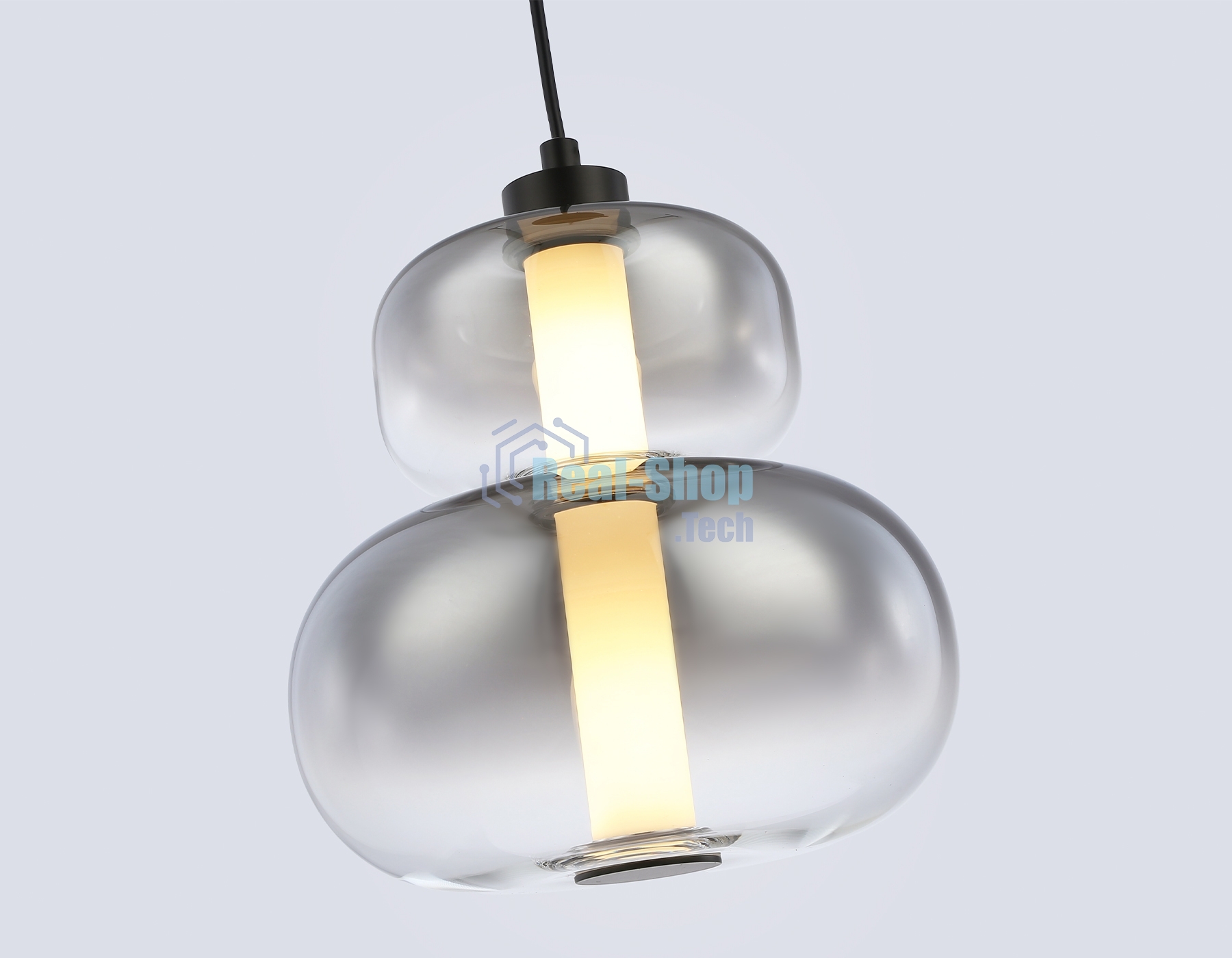 Подвесной светодиодный светильник Ambrella light LH11052 BK/SM черный/дымчатый 12W 3000K D230*265