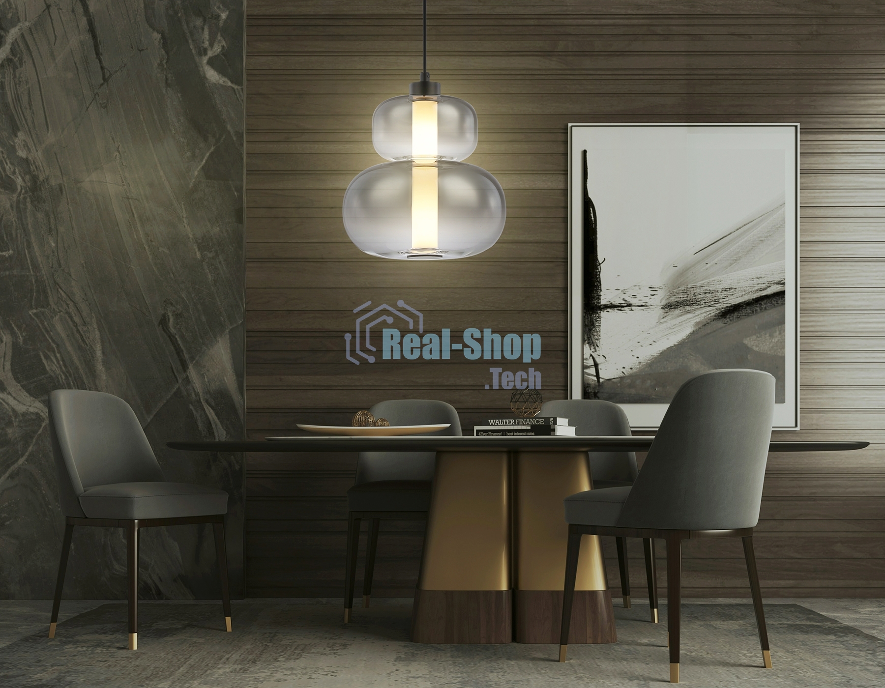 Подвесной светодиодный светильник Ambrella light LH11052 BK/SM черный/дымчатый 12W 3000K D230*265