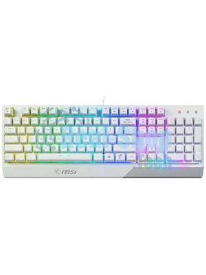 Клавиатура проводная MSI Vigor GK30 белый USB Multimedia for gamer LED (подставка для запястий)