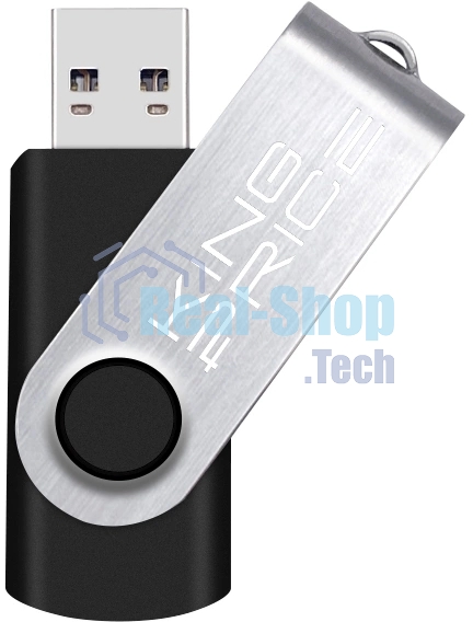 Флешка USB KingPrice KPFD2 (KPFD2A064ABK), 64Gb, USB 2.0, R/W 20/10, черный/серебристый