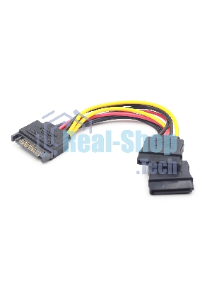 Кабель питания SATA Cablexpert CC-SATAM2F-01, 15pin (M)/2x15pin(F), на 2 SATA устр, 15 см