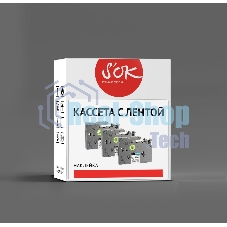 Кассета с лентой Sakura C53S656004 для Epson LW700/LW600P/LW1000P/Z700/Z900, черный на красном, 24мм/8м, пастельная