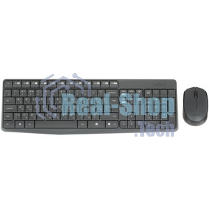 Комплект клавиатура+мышь Logitech MK235 беспроводной, USB, 1000 DPI, серый (заводская гравировка)