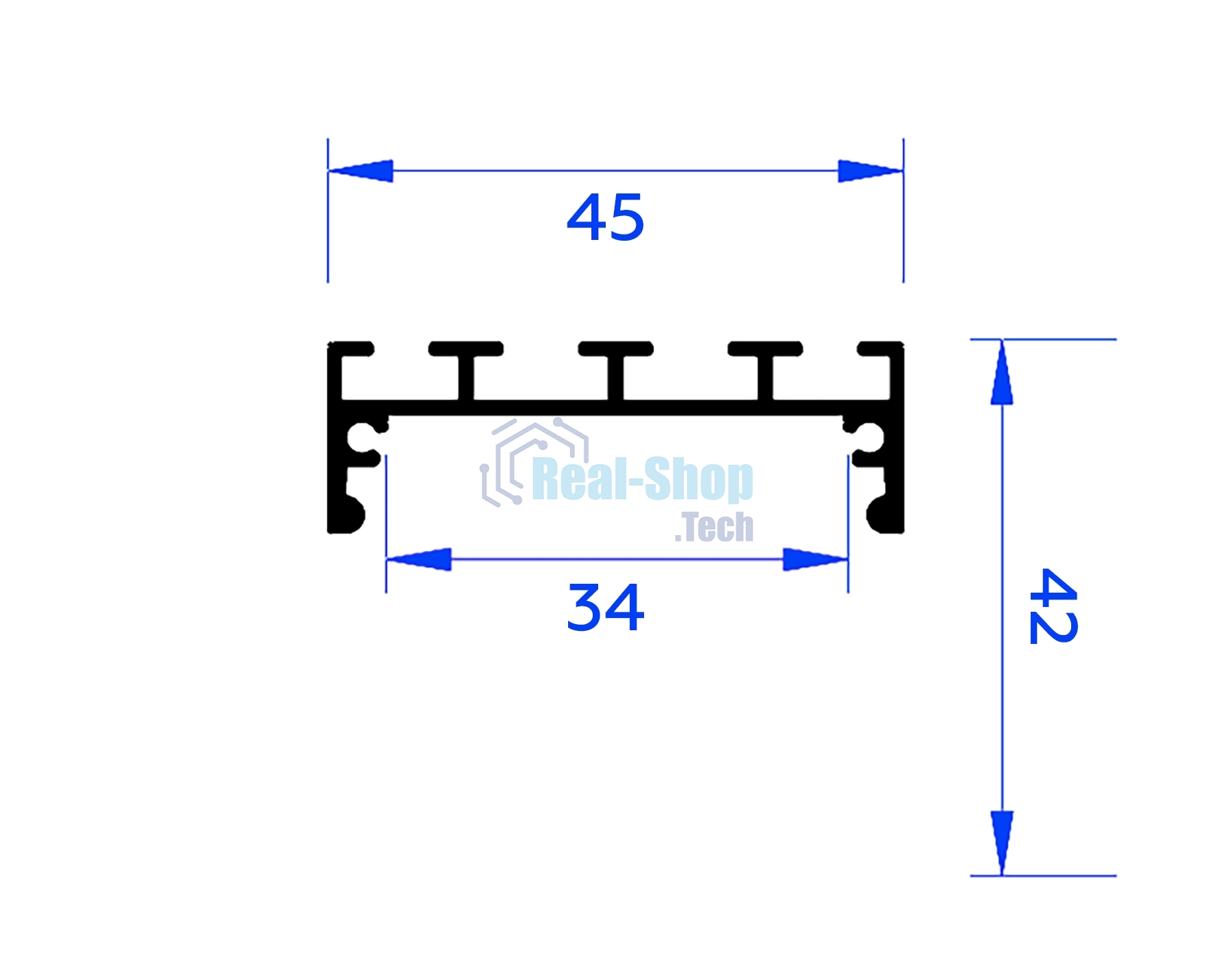 Алюминиевый профиль Ambrella light GP3070AL серебро 2000*45*42