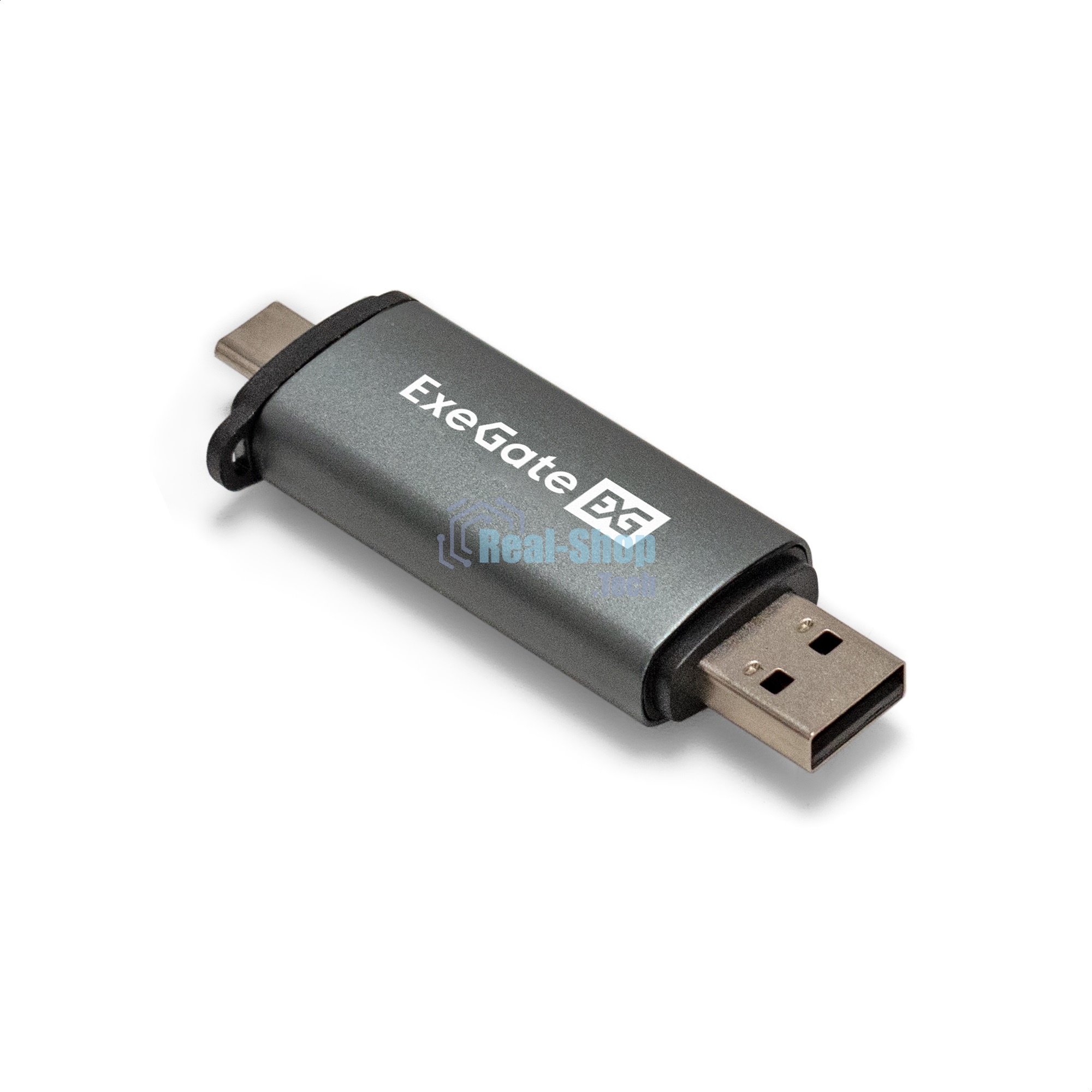 Кард-ридер ExeGate CR-201CA/серый/SDXC/SDHC/SD/microSDXC/microSDHC/microSD/USB Type-A/Type-C/алюминий